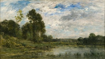 Lavandières au bord de l'Oise, 1874 by Charles François Daubigny (French, 1817 - 1878)