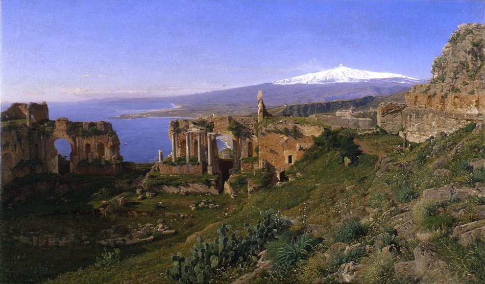 The Amphitheater at Taormina, Sicily, 1872 by Otto Geleng (German, 1843 - 1939)