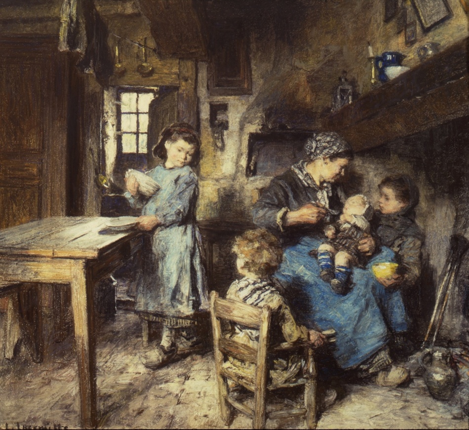 La soupe de l'Enfant, 1888 by Léon Augustin Lhermitte (French, 1844 - 1925)