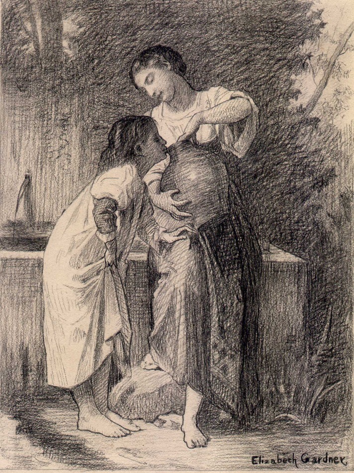 A La Fontaine, 1879 by Elizabeth Jane Gardner Bouguereau (American, 1837 - 1922)