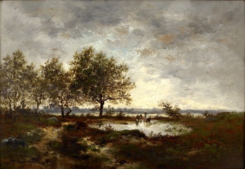 La Mare, c. 1855 by Pierre Étienne Théodore Rousseau (French, 1812 - 1867)