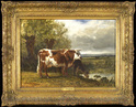 Cows Watering by Constant Troyon (French, 1810 - 1865)