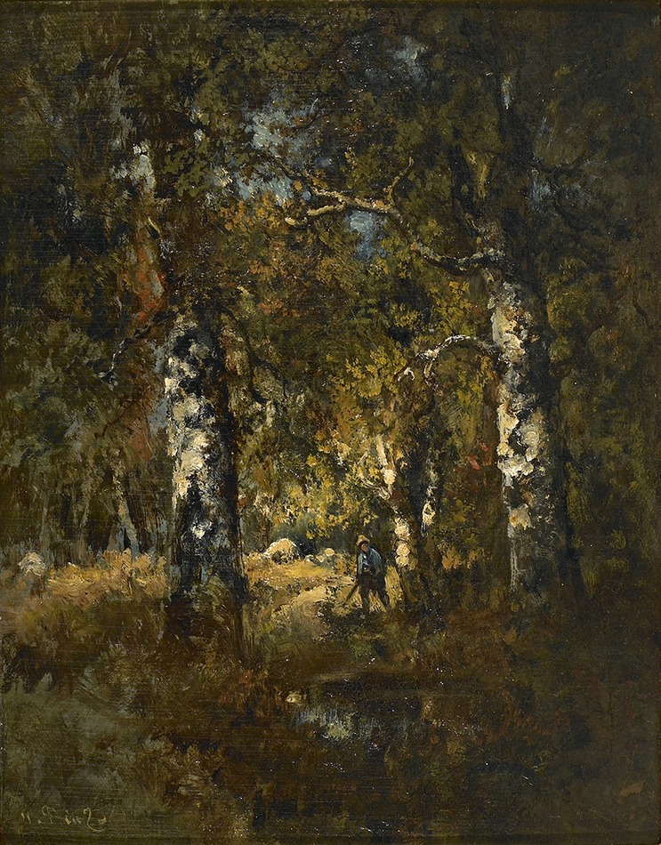 Hunter in the Woods by Narcisse Virgile Diaz de la Pena (French, 1807 - 1876)
