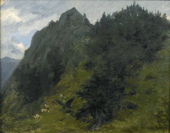 Sheep Grazing on a Hillside in the Pyrenees by Rosa Bonheur (French, 1822 - 1899)