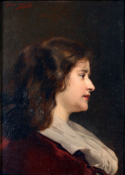 Portrait of a Woman by Jules-Adolphe Goupil (French, 1839 - 1883)