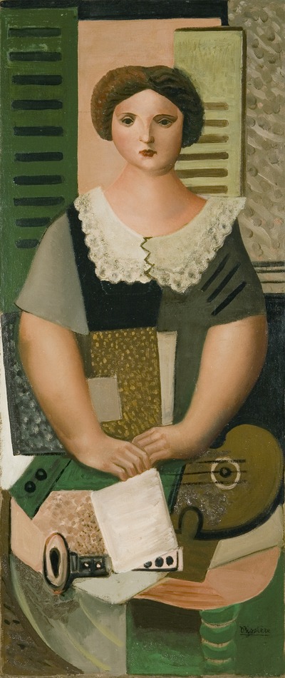 Jeune Femme à la Guitare (Portrait of Mousse Bissière), 1920 by Roger Bissière (French, 1886 - 1964)