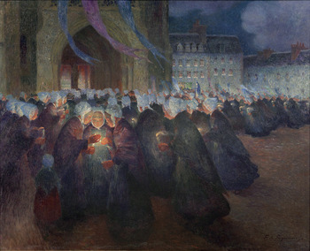 Procession de Nuit à Saint-Pol-de-Léon, c. 1898 by Ferdinand Loyen du Puigaudeau (French, 1864 - 1930)