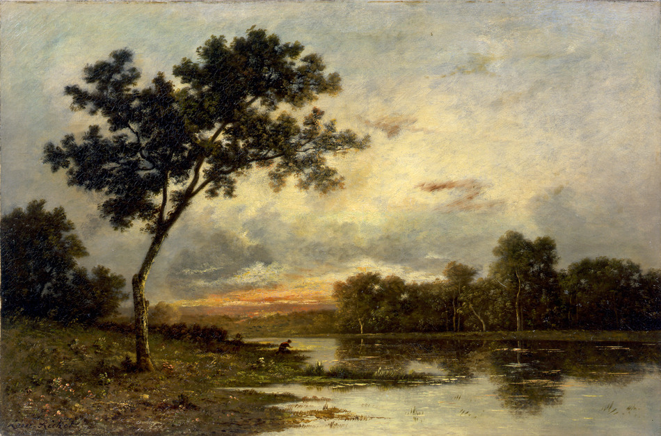 Sunset on the River by Léon Richet (French, 1847 - 1907)