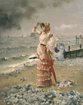 Au Havre, 1884 by Alfred Stevens (Belgian, 1823 - 1906)