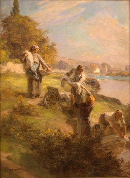 Laveuses le matin, 1911 by Léon Augustin Lhermitte (French, 1844 - 1925)