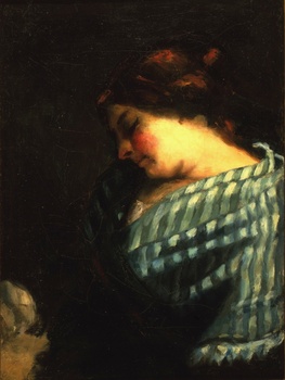 Study for “La fileuse endormie”, c. 1853 by Gustave Courbet (French, 1819 - 1877)