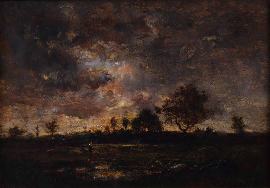 Stormy landscape by Pierre Étienne Théodore Rousseau (French, 1812 - 1867)