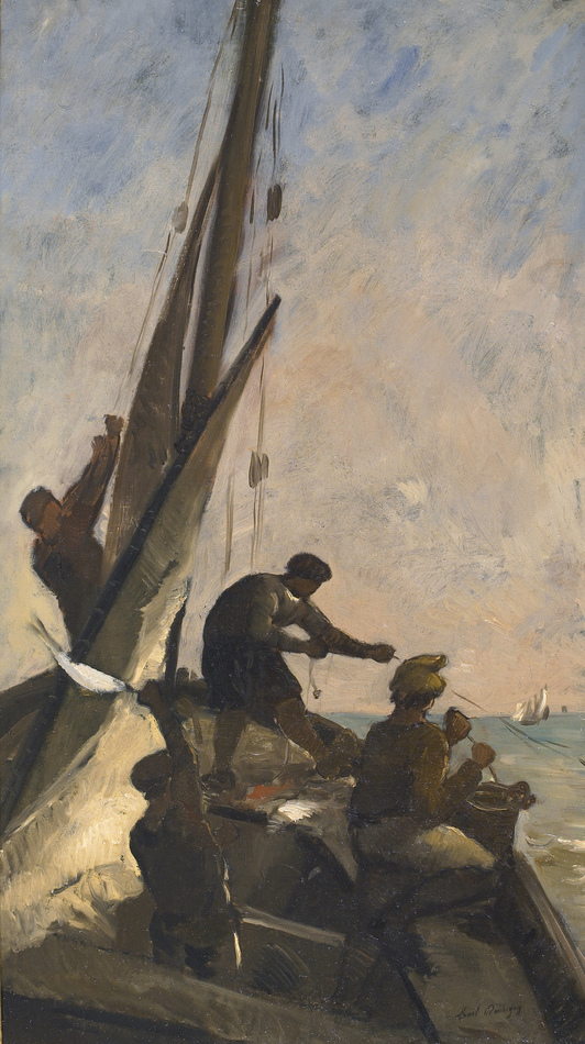 Pêcheurs à bord d’un bateau by Karl Pierre Daubigny (French, 1846 - 1886)