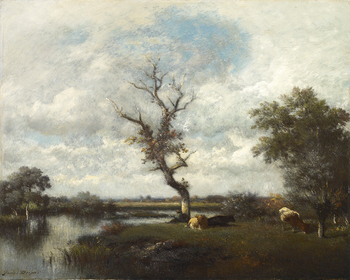 River, pastures near the Oise (Une Rivière - Pâturages près de l’Oise) by Jules Dupré (French, 1811 - 1869)