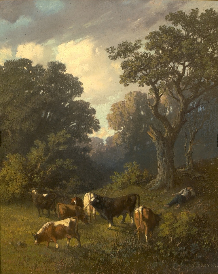 Vaches paissant dans la Clairière, c. 1840 by Constant Troyon (French, 1810 - 1865)
